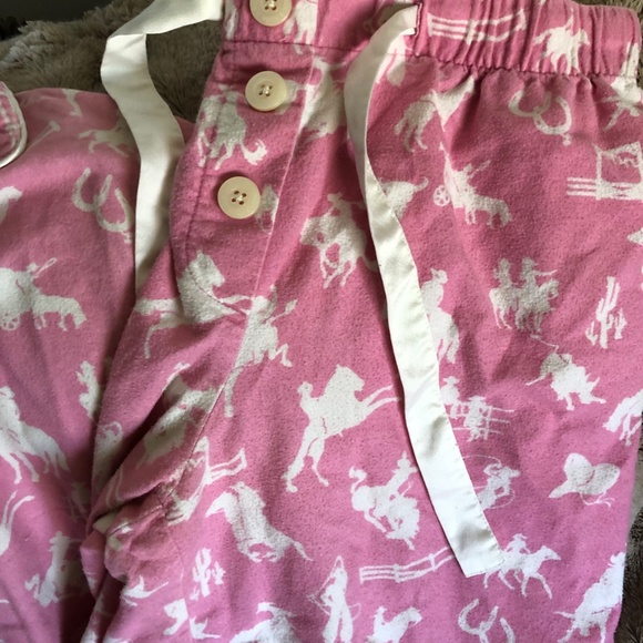 NICK&NORA PJS, VERY RARE, SZ M, HORSE/WESTERN, PINK/WHITE FLANNEL, EUC-NO FLAWS - Picture 5 of 16